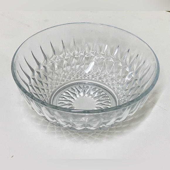 Mid Century Vtg Round Patterned Cut Glass Candy Dish - Picture 11 of 13